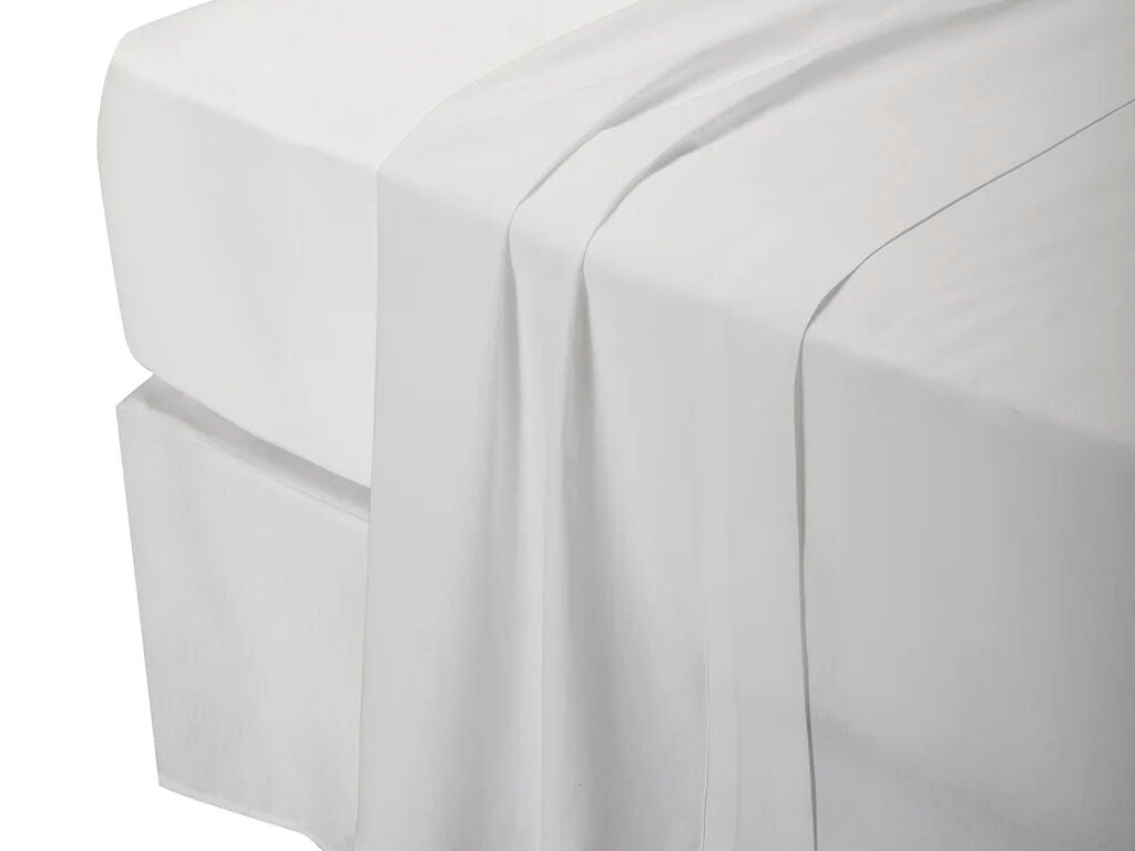 Juego de sábanas 100% algodón 150 hilos color blanco (2)